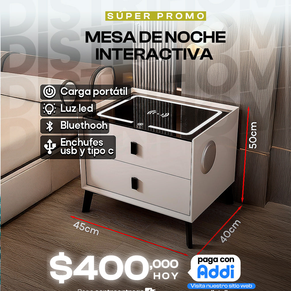 MESA DE NOCHE MULTIFUNCIONAL