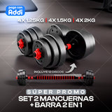 SET DE 2 MANCUERNAS +  BARRA 2 EN 1
